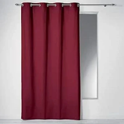 Image de Rideau a oeillets 140 x 240 cm coton uni panama Bordeaux