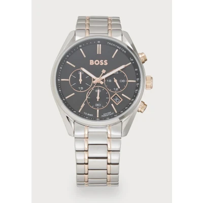 Afbeelding van BOSS Champion Chronograaf silvercoloured/black, Heren, Maat: One Size, Silver coloured/black