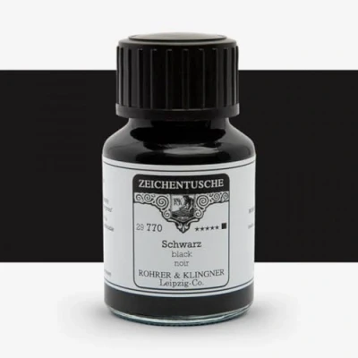 Afbeelding van Rohrer &amp; Klingner Tekeninkt, 50 ml, zwart/zwart
