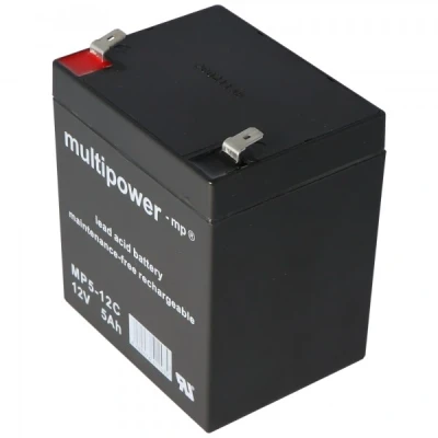 Afbeelding van MP5 12C Multipower loodbatterij 12 Volt 5 Ah cyclusbestendig met Faston 6,3 mm