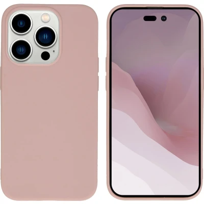 Afbeelding van iMoshion Hoesje Geschikt voor iPhone 14 Pro Siliconen Color Backcover lichtroze