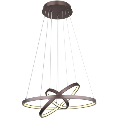 Afbeelding van Globo hanglamp Ralph bruin metaal 51 cm ingebouwde LED module 67192 57BR