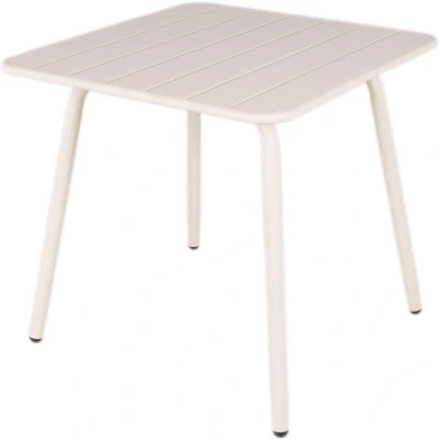 Afbeelding van MaximaVida metalen vierkante tuintafel Max 80 x cm ivoor