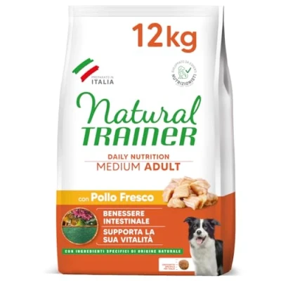 Afbeelding van Natural Trainer Dog Adult Medium Chicken / Rice 12 KG (406188)