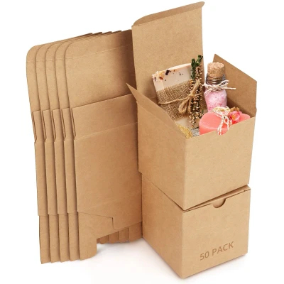 Afbeelding van Belle Vous Bruin Hobby Kado Dozen (50Pak) Doos Maat 7,5 x 7,5cm Makkelijk in Elkaar te Zetten Presentaties Geschenk Presentjes Feestjes, Verjaardagen, Huwelijken, Vakanties