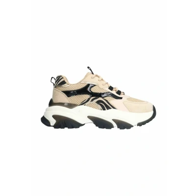 Afbeelding van Sacha Dames Beige zebra sneakers met zwarte details Maat 36
