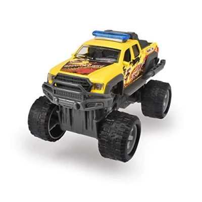 Afbeelding van Dickie Toys Rally Monster 203752011 Auto met terugtrapremmotor, rubberen banden, vering, 3 verschillende kleuren, levering in 1 stuk, blauw, geel of wit, 15 cm, meerkleurig