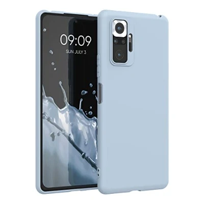 Afbeelding van kwmobile telefoonhoesje geschikt voor Xiaomi Redmi Note 10 Pro Hoesje smartphone Back cover in mat lichtblauw