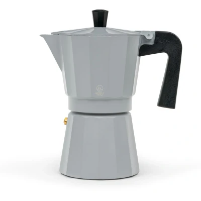 Afbeelding van Leopold Vienna Espressomaker Moshi Grijs 6 kops zwart