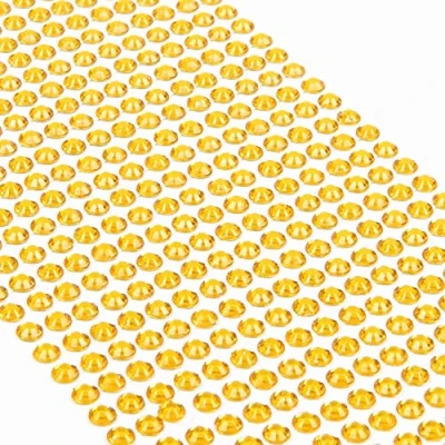 Afbeelding van Movoja 640 stuks ronde strass steentjes 5 mm voor decoratie en knutselen edelstenen om op te plakken, decoratieve stenen, knutselstenen, geelgoud