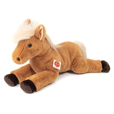 Afbeelding van Hermann Teddy Knuffeldier Paard liggend zachte pluche stof premium knuffels lichtbruin 48 cm
