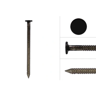 Afbeelding van Wovar Platkop Ringnagels voor Gevelbekleding Zwart RVS A4 2.9 x 50 Doos 500 Gram