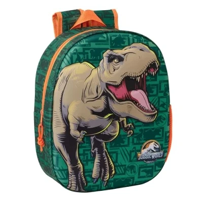 Afbeelding van Safta JURASSIC World 3D Schoolrugzak met design, geschikt voor kinderen van verschillende leeftijden, comfortabel en veelzijdig, kwaliteit stevigheid, 27 x 10 33 cm, groen