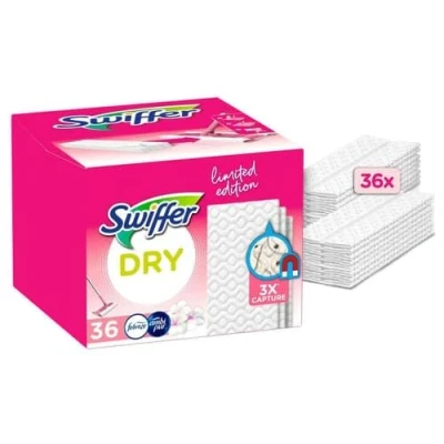 Afbeelding van Swiffer Dry Geparfumeerde Vloerdoekjes Refills limited Edition Pink Navulling, 36 Stuks
