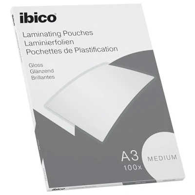 Afbeelding van Ibico Basics A3 Lamineerhoezen, Glanzend 100micron 100 Stuks Glashelder