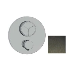 Afbeelding van SB Push Round Inbouw thermostaatkraan met drukknop 3 weg omsteller en volumeregelaar PVD gun metal 1208955121
