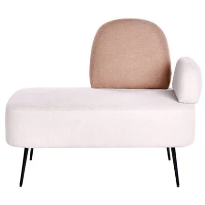 Afbeelding van ARCEY Chaise longue Beige/Bruin Rechtszijdig Stof