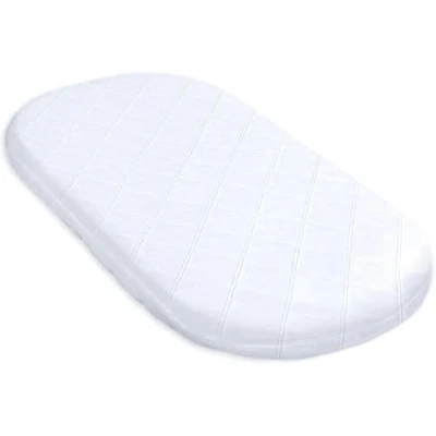 Afbeelding van Kinderwagen Matratze 75x35 cm Stubenwagen ovaal Beistellbed Babymatras Wit