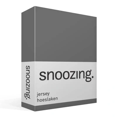 Afbeelding van Snoozing Jersey Hoeslaken 100% gebreide katoen 200x210/220 cm Antraciet