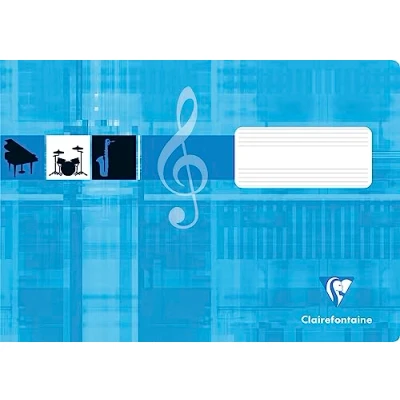 Afbeelding van Clairefontaine 31514C muziekonderwijs, ideaal voor DIN A5, dwars, 8 vellen, 90 g, 1 stuk, turquoise