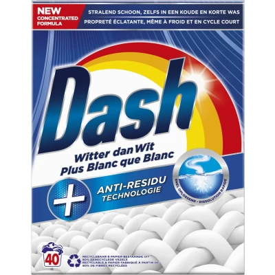 Afbeelding van 2e halve prijs: Dash Waspoeder Witter Dan Wit 40 Wasbeurten 2,4 kg