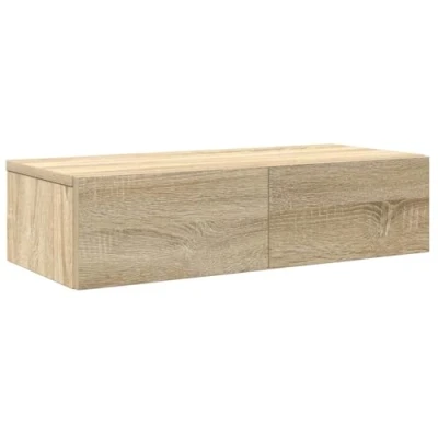 Afbeelding van vidaXL Wandschap met lades 60x26,5x15cm bewerkt hout sonoma eikenkleur