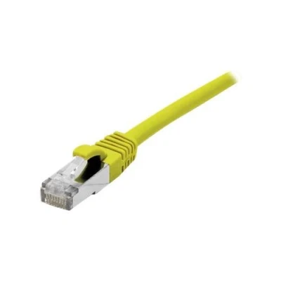 Image de deXlan Cordon de raccordement RJ 45 (M) pour 7.5 m SFTP CAT 6a sans halogène, moulé, crochet jaune