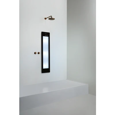 Afbeelding van Sunshower Round Medium Plus infrarood + UV licht inbouw 140x33x10cm Black 2 Jaar garantie