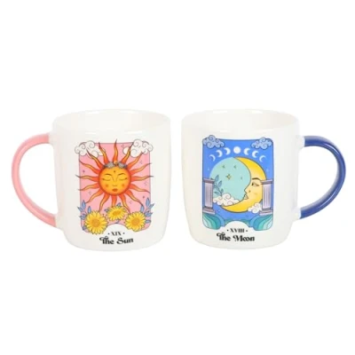 Afbeelding van Something Different Wholesale Hemelse thee rituele set, geïnspireerd op tarot, zon en maan, unieke woondecoratie, cadeau voor dromers