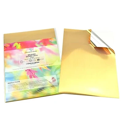 Afbeelding van Evergreen Goods Vinylstickers, A4, goudkleurig, geborsteld, bedrukbaar, inkjet en laserbedrukbaar, 10 stuks