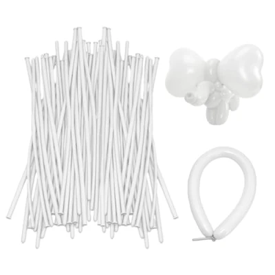 Afbeelding van 100 stuks lange witte latexballonnen, ballonnen, feestdecoraties, vakantiedecoraties, geschikt voor bruiloftsdecoratie, verjaardagsdecoratie