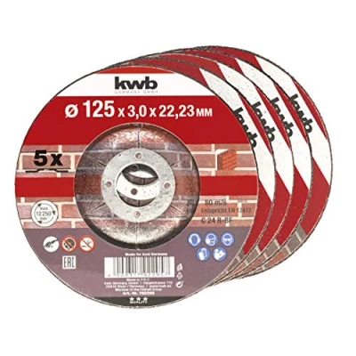 Afbeelding van kwb 792295 Doorslijpschijf recht 125 mm 5 stuk(s) Steen