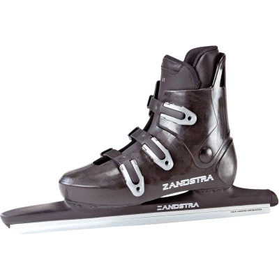 Afbeelding van Zandstra Comfort Noor Schaatsen 1383 Maat 43 Zwart Met 3 Gespsluiting Vaste Schaats High Carbon Springsteel 58 Rc Moulded Schoen