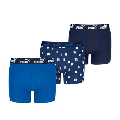 Image de PUMA Lot de 3 boxers pour garçon Elements, Bleu combo, 122 128