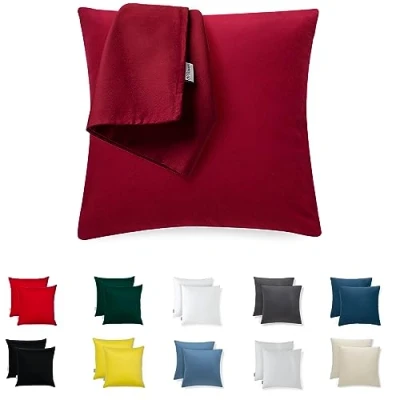 Afbeelding van Kussensloop 65x65 Premium Microvezel Set van 2 Kussenhoezen voor Bank/Bedkussens Superzachte Stof Bestendig en Wasbaar Hypoallergeen Anti Mijt met Blinde Rits