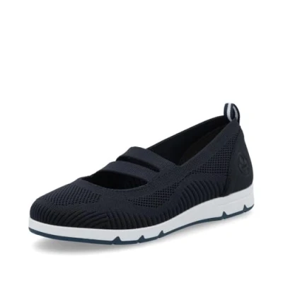 Afbeelding van Rieker L3053 lage sneakers voor dames, losse zool, Blauw 14, 36 EU