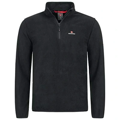Afbeelding van Höhenhorn Skyja Herentrui van microfleece met halve ritssluiting, voor herfst en winter, zwart.