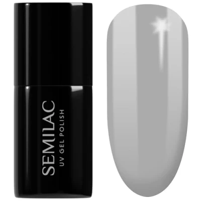 Afbeelding van SEMILAC gelnagellak, grijs, 100% geurloos, duurzaam en eenvoudig aan te brengen, uv /led voor manicure pedicure thuis of in de salon, 7 ml, elegant grijs
