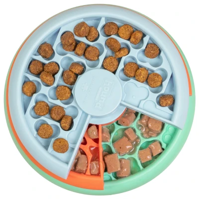 Afbeelding van Nina Ottosson Puppy Lickin&#039; Layers Hondenvoerbak Ø16.7 cm Blauw Oranje Groen Puppies