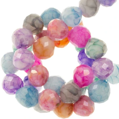 Afbeelding van Crackle Facetkralen Rond (8 mm) Mix Color AB (60 Stuks)