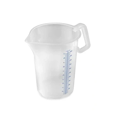 Afbeelding van Thermohauser maatbeker met gesloten handvat 5000 ml PP kunststof blauwe schaal in liters en milliliters, 8300040091