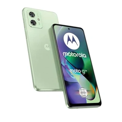 Afbeelding van Motorola Mobility Moto G54 5G 6,5 inch FHD+ display Dual Camera 50MP 8/256GB 5000mAh Android 13 mintgroen (veganistisch kunstleer) met beschermhoes