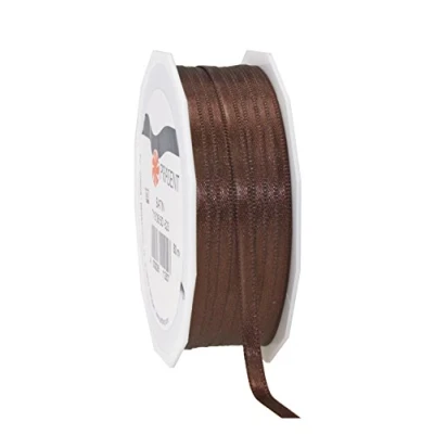 Afbeelding van PRÄSENT Espresso (bruin), 50 m voor verpakking, 0,6 cm breed, decoratief en handwerk, lint geschenken, elke gelegenheid, polyester, 6 mm tot