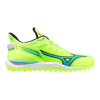 Afbeelding van Mizuno WAVE LEOPARDUS Hockeyschoenen neo lime/black/splish splash Dames/Heren Maat 38.5