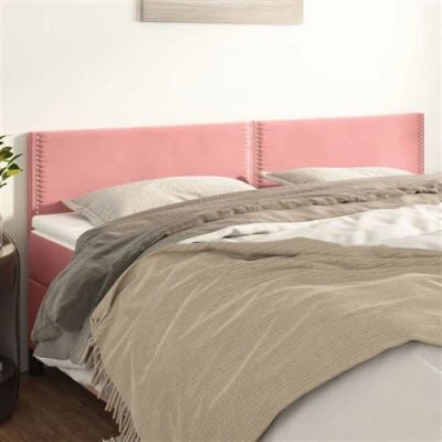 Afbeelding van Hoofdborden 2 st 80x5x78/88 cm fluweel roze