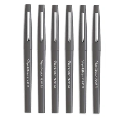 Afbeelding van Paper Mate Flair viltstiften, medium punt, grijs, 6 stuks