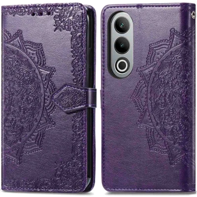 Afbeelding van iMoshion Hoesje Geschikt voor OnePlus Nord CE 4 Met Pasjeshouder Mandala Bookcase Paars