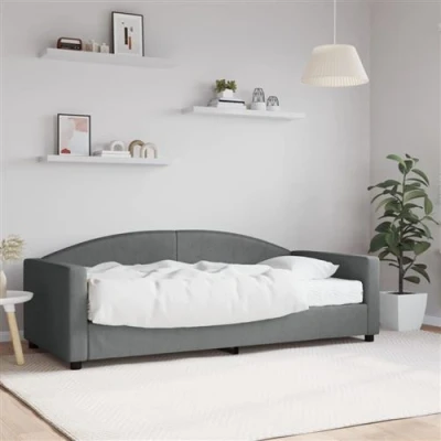 Afbeelding van vidaXL Slaapbank met matras 90x190 cm stof donkergrijs