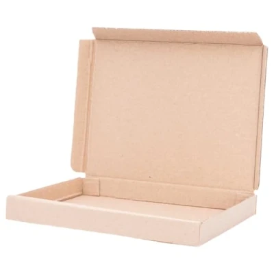 Afbeelding van verpacking 50 stuks grote bruine brievenbussen 165 x 125 20 mm DIN A6 voor het verzenden van boeken ideaal verzending