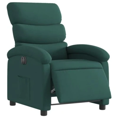 Afbeelding van vidaXL Fauteuil verstelbaar elektrisch stof donkergroen